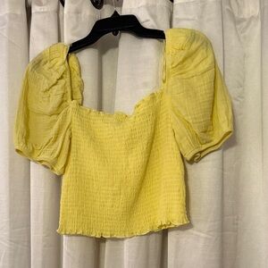 Socialite Yellow Puff Sleeve Blouse